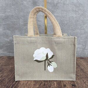 The Royal Standard Petite Tote Bag Cotton Jute Natural Gift Flower Cottagecore